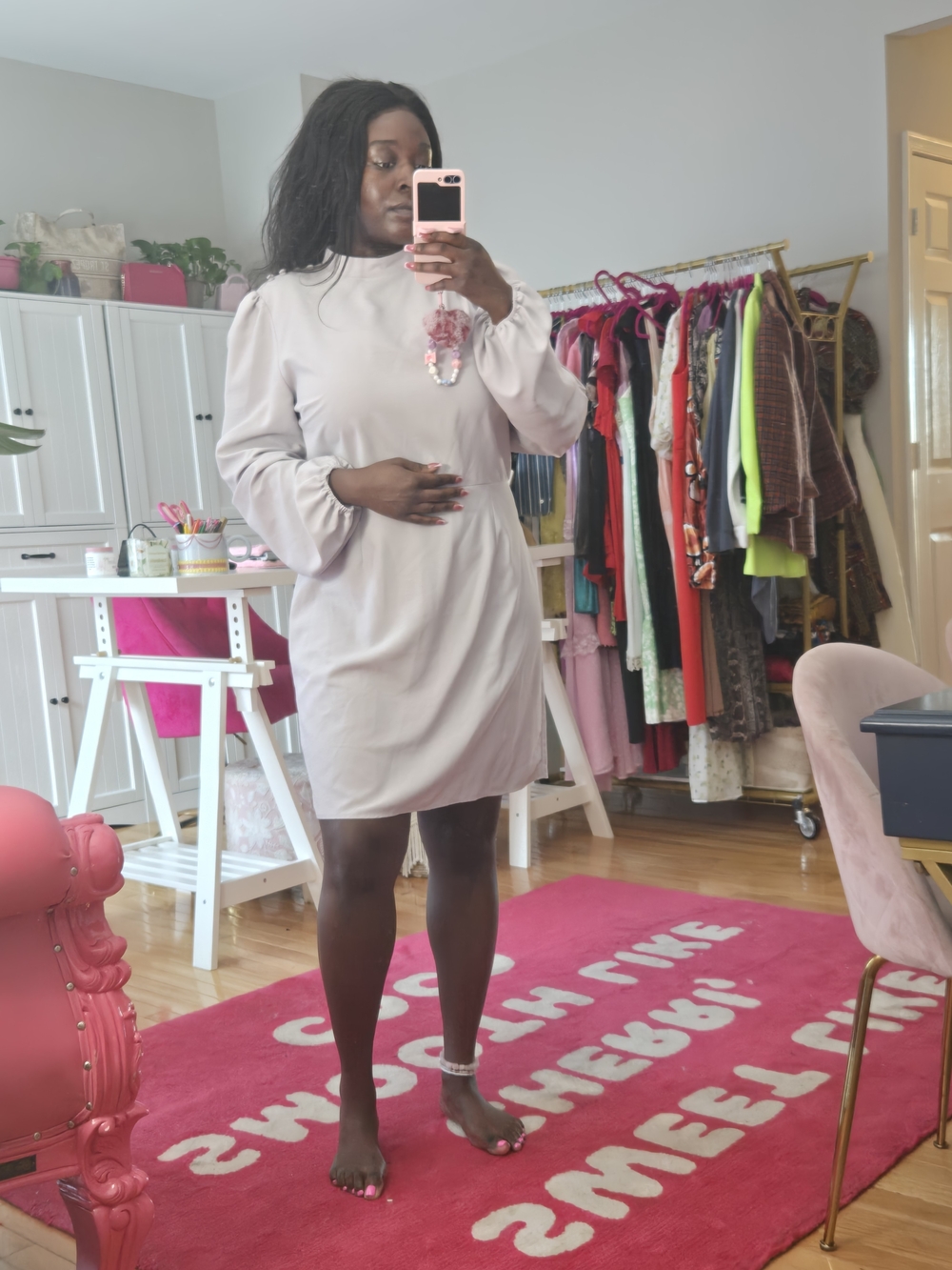 ASOS - Pale Purple Long-Sleeve Mini Shift Dress